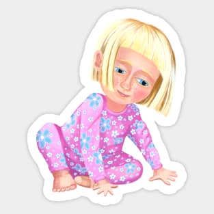 Cute Little Girl Sticker